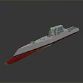 Modern Naval Ship 3D Model With Sleek Design Red Bottom And Gray Hull 3d model