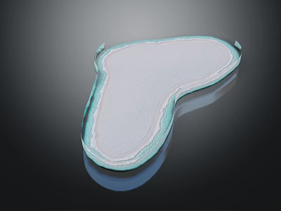 Modern Garden Landscape Design With White Area And Light Green Edge Elements 3d model