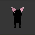 Cute Black Cat Featuring Pink Ears in Stylish 3D Cartoon Design