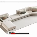 Multi-person sofa double sofa 3d model