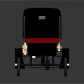 Vintage Black Classic Car With Red Trim And Retro Roof Design Details