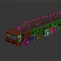 Green Military Tank With Multiple Wheels And Missile Launcher System