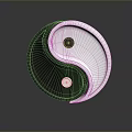Modern Yin Yang Decorative Furniture Accent Piece In Black And White Circular Design