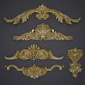 Ornate Golden Carvings With Elaborate Patterns For Decorative Design Elements 3d model