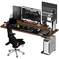 Modern Computer Table and Chair Combination Lifting Table 3d model