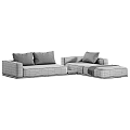 Modern Sofa Collection With Different Colors Ottoman And Comfortable Pillows 3d model