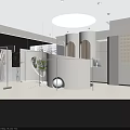 Modern Clothing Store Interior With Dresses Display And Plant Decor