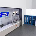 Modern Police Service Hall With Reception Desk And Official Service Counter