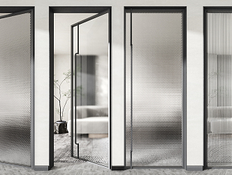 Modern swing door glass swing door single door sliding door combination 3d model