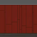 Red Accent Wall with Paneled Fabric Upholstered Design and Wooden Frame Details