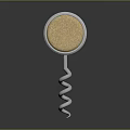 Modern Corkscrew With Corkey Cork Top Metal Ring And Spiral Design 3d model