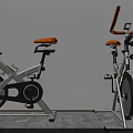 Modern Fitness Exercise Bikes With Yellow Seats And White Black Frames