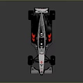 White And Blue Formula 1 Race Car With West Marlboro Sponsor Logos
