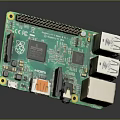 Raspberry Pi Single Board Computer Featuring Green Circuit Board Microchip USB Ports And Ethernet Port 3d model