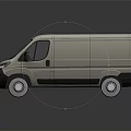 Sleek Silver Commercial Cargo Van Featuring Modern Design And Reflection On Dark Surface 3d model