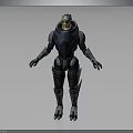 Futuristic Sci Fi Armored Character Design With Tech Infused Armor And Humanoid Features 3d model