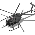 Silver Helicopter With Cockpit Windows Rotor Blades And Landing Gear