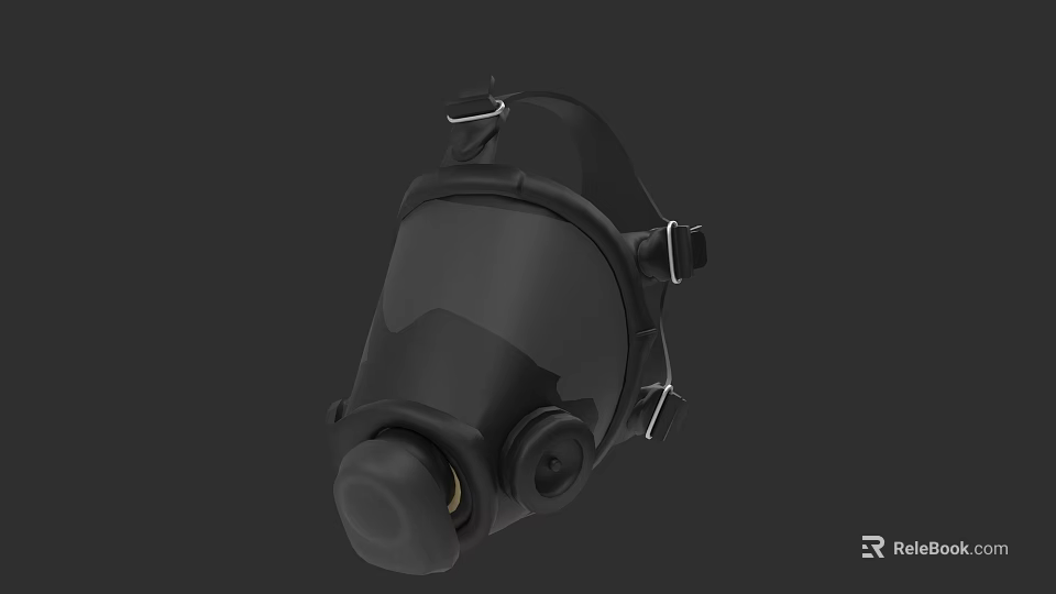 Military Gas Mask For Tactical Weapon Operations With Full Face Protection And Filter System 3d model 