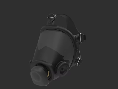 Military Gas Mask For Tactical Weapon Operations With Full Face Protection And Filter System 3d model