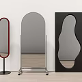 Stylish Decorative Mirrors With Curved Oval And Irregular Shapes And Metal Stands
