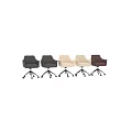 Modern Leather Office Chair With Swivel Rolling Base In Black Beige Brown