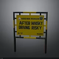 Danger Roads Organization Traffic Warning Sign Displaying After Whisky Driving Risky With 36 FT Size