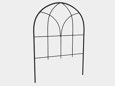 Floor to Ceiling Window With Arched Metal Frame Design For Interior 3d model