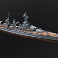 Detailed Warship 3D Model With Turrets Deck And Naval Architecture Design 3d model