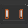 Modern Black Switch Panel with Orange Accents and Reflective Surface Design 3d model