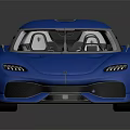 Blue Modern Sports Car With Sleek Aerodynamic Design And Glossy Exterior
