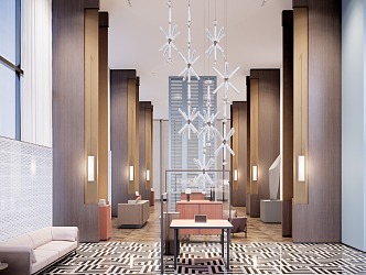 Modern Hotel Lobby 3d model