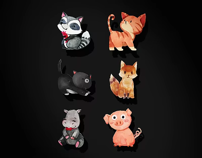 Cartoon animal silhouette decoration 3d model Cartoon animal silhouette decoration 3d model