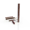 Organ And Hair Structure Model Featuring Brown Wooden Sticks In Different Lengths