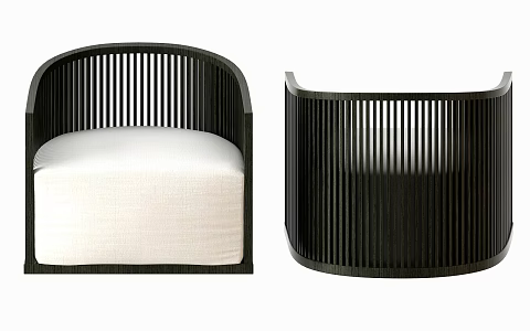 New Chinese-style Single Sofa 3d model