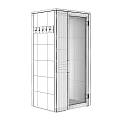 Blue Public Facility Storage Cabinet With Glass Door And Control Panel