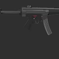 Modern Black Submachine Gun With Magazine Barrel Stock And Trigger Details
