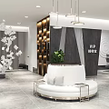 Modern Beauty Hair Salon Interior Design With White Column Green Plants And Styling Chairs