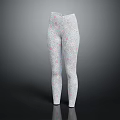 Women's Stretchy Patterned Leggings With Light Background And Pink Floral Prints