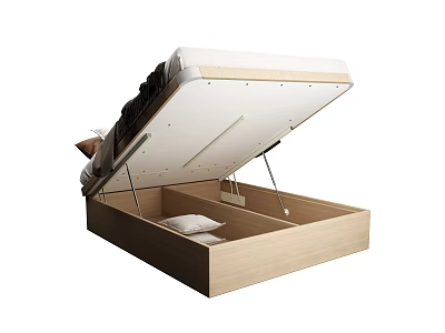 Double Bed With Lift Up Frame And Under Bed Storage Space Design 3d model
