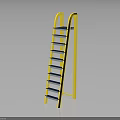 Bright Yellow Ladder With Blue Steps And Sturdy Steel Frame Design