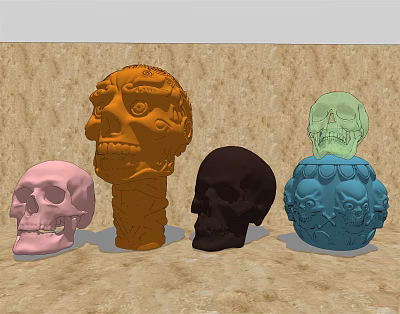 Modern ornaments skull 3d model Modern ornaments skull 3d model