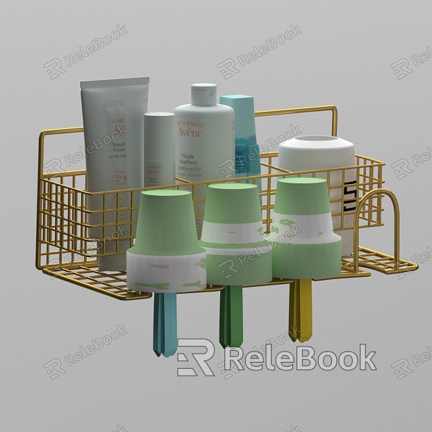 Bathroom storage rack toothbrush holder model