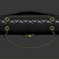 Chanel Black Quilted Handbag With Gold Chain Strap And CC Logo