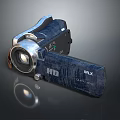 Blue Handheld Camcorder With HD MLX Label And Reflective Lens Design 3d model