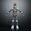 3D Sci Fi Character With Goggles And Armor Outfit Humanoid Design 3d model