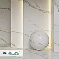 Marble Sphere Construction Element With White Textured Wall In Modern Interior Design