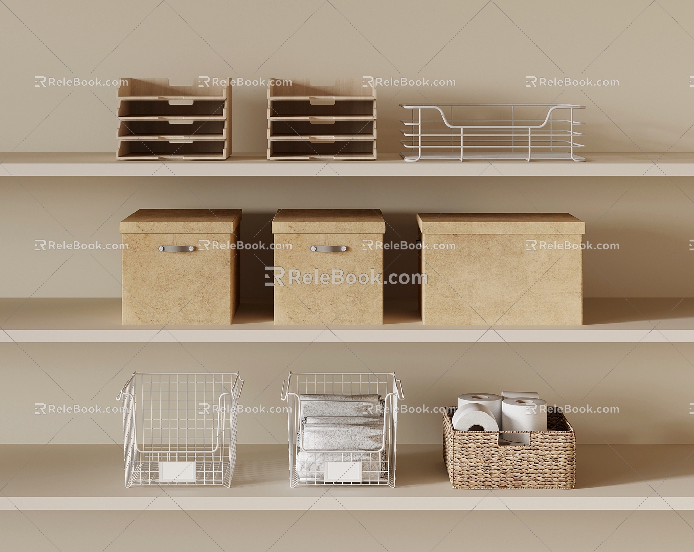 18 Box Modern Storage Box Storage Box Storage Basket 3d model