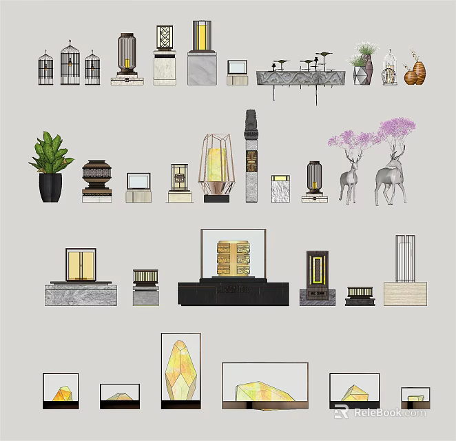 Modern Lighting Combinations For Home Decor With Various Styles And Designs 3d model