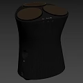 Modern Black Headphone Speaker With Dual Circular Tops And Textured Surface