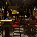 Rustic Bar Interior With Wooden Counter Wine Racks And Vintage Lighting Fixtures